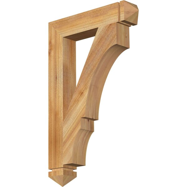 Ekena Millwork Balboa Arts & Crafts Rough Sawn Bracket, Western Red Cedar, 4"W x 22"D x 34"H BKT04X22X34BOA03RWR - main
